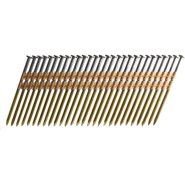 Collated Framing Nail, 8.5 in L, Hot Dipped Galvanized, Round Head, 22 Degrees, 500 PK